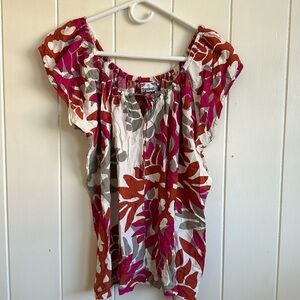 Manuhealii Awapuhi pink gray orange white Juliette top size medium